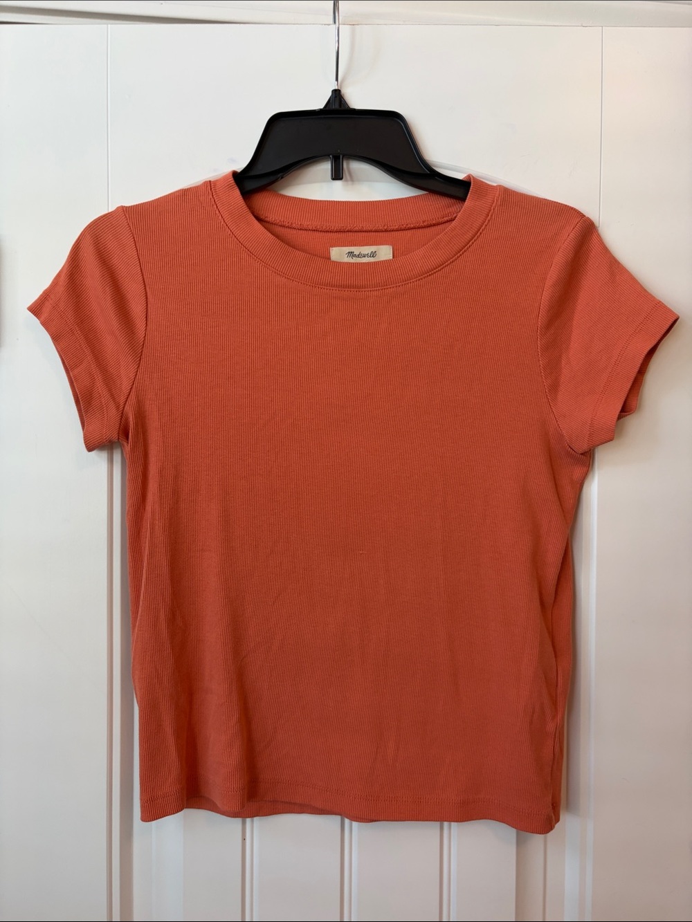 Madewell Ribbed Coral Short-Sleeve Crewneck Tee